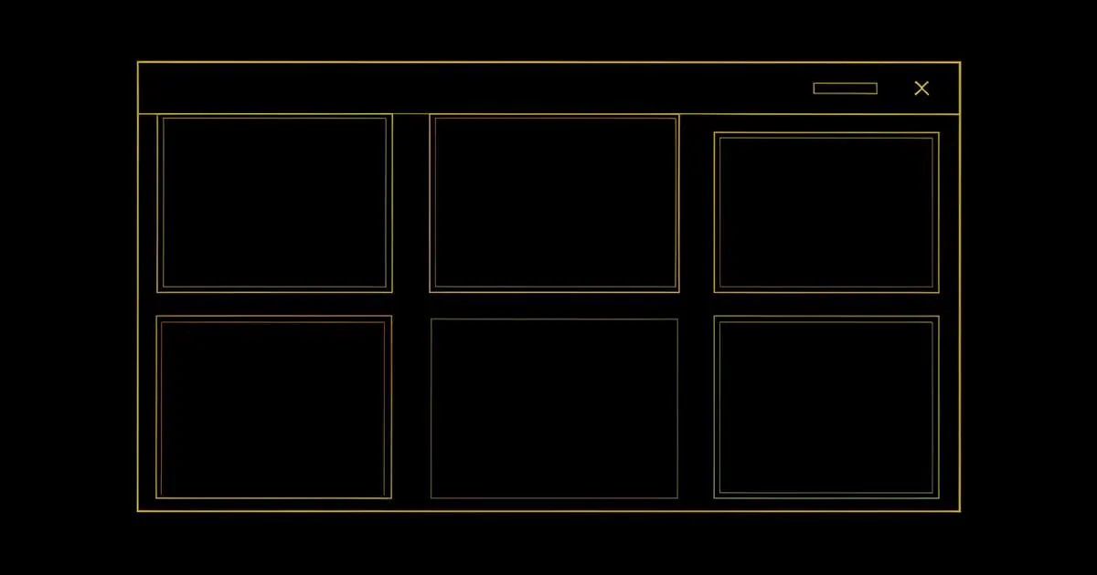 Ilustração escura minimalista com cinco blocos numerados alinhados verticalmente e detalhes dourados