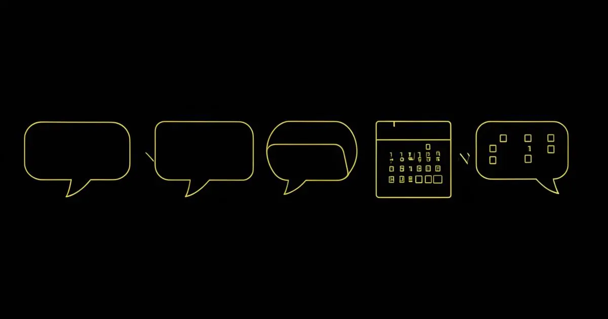 Ilustração escura minimalista de setas douradas em sequência retornando a um ícone de contato, representando um fluxo de follow-up